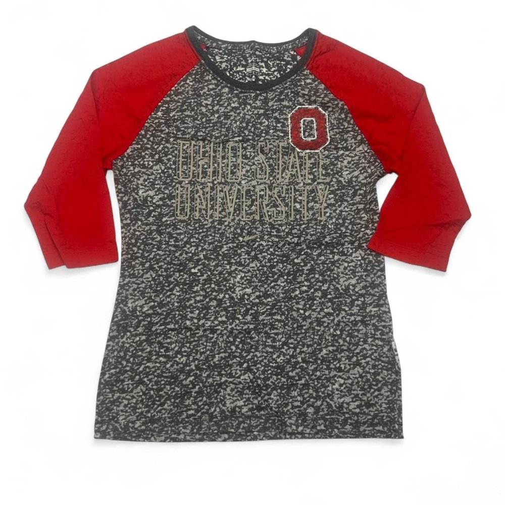 Nike Ohio State Raglan Quarter Sleeve Shirt EUC Womens Medium